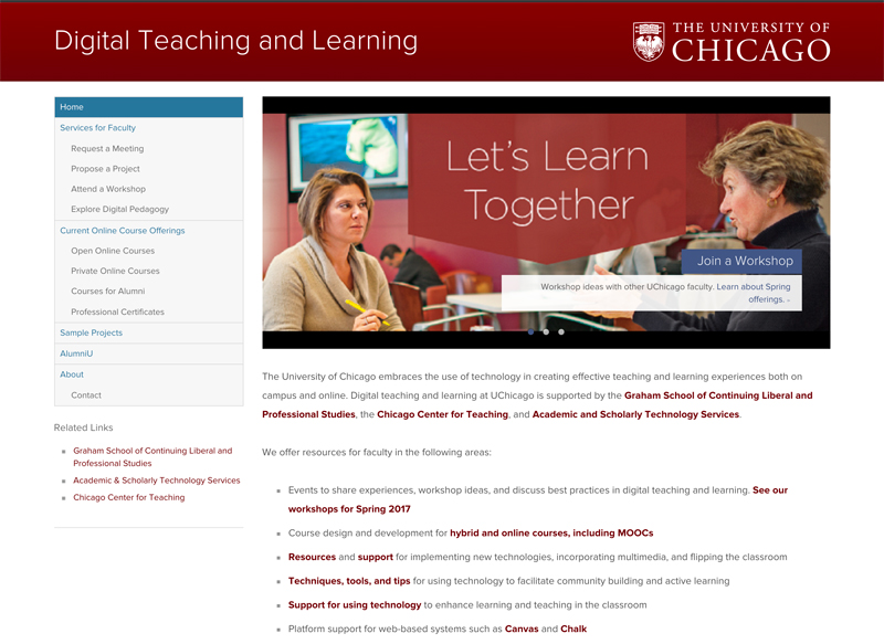 University of Chicago - Higher Education Website Example Using Drupal