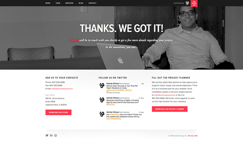 chicagos best web design firms their contact experiences educo thank you page design